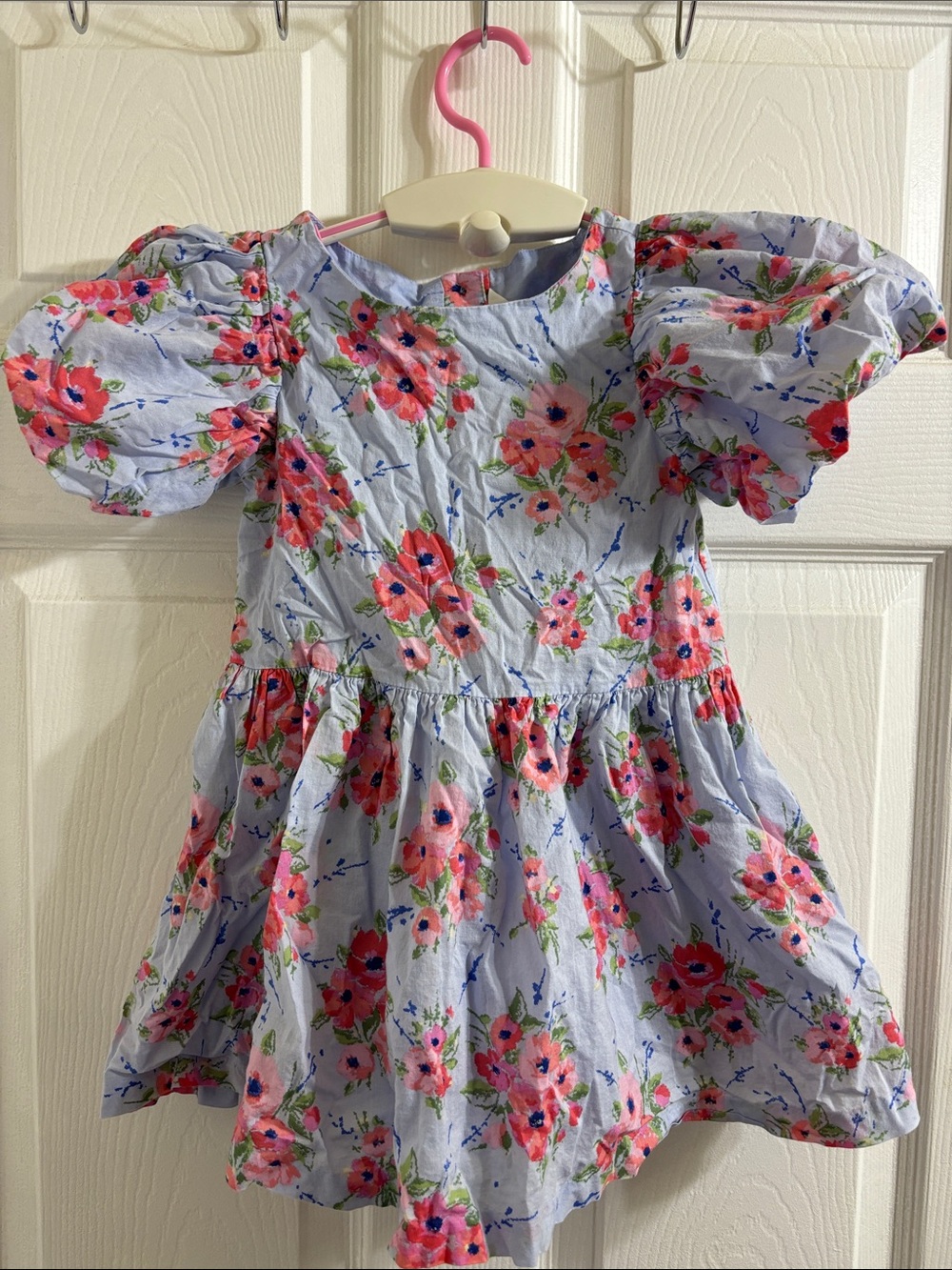 Janie and Jack Girls' Floral Puff-Sleeve Dress